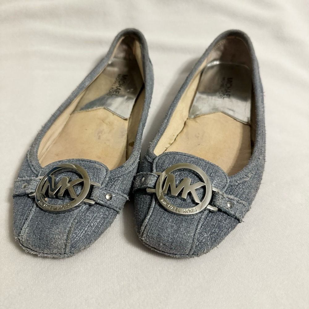 Michael Kors Blue Suede Leather Ballet Loafers